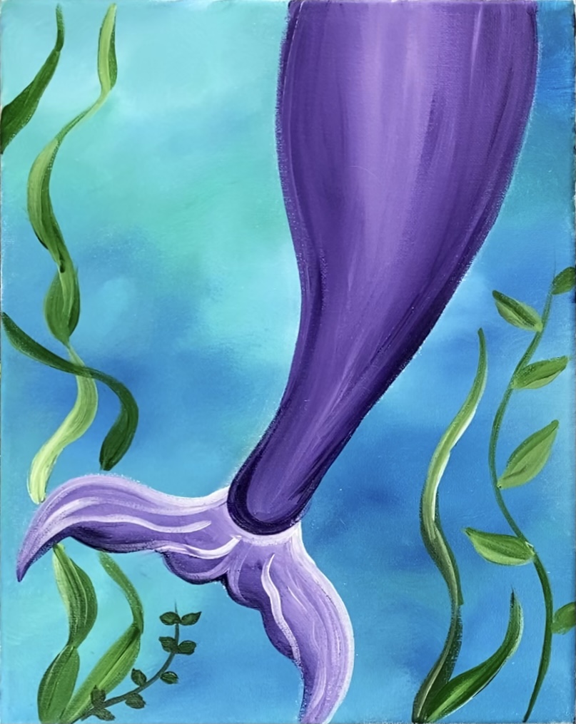 Mermaid Tail Painting - Step By Step Acrylic Tutorial - For Beginners