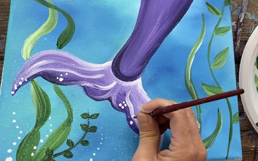 Mermaid Tail Painting - Step By Step Acrylic Tutorial - For Beginners