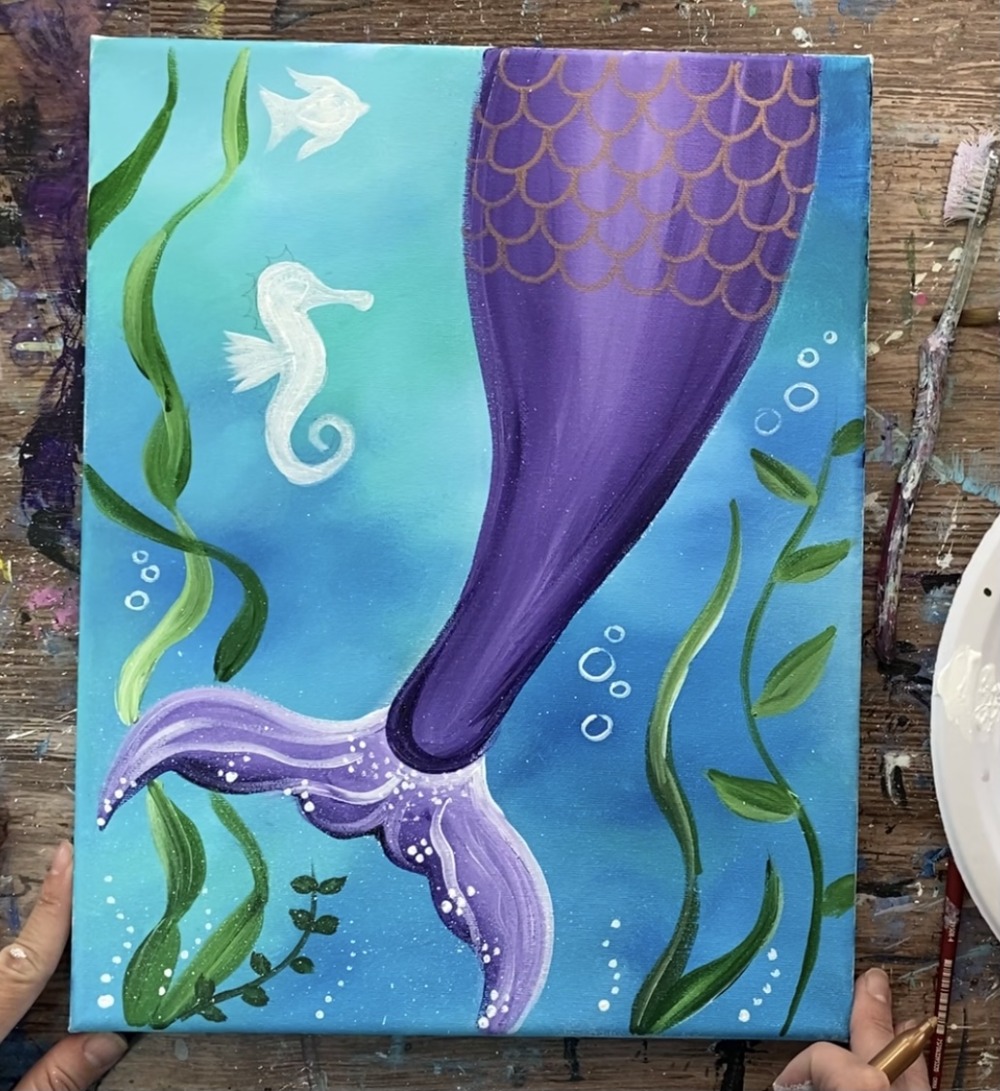 Mermaid Tail Painting - Step By Step Acrylic Tutorial - For Beginners