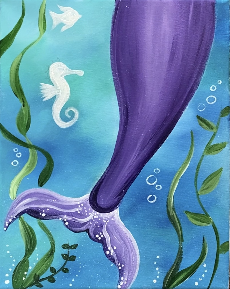 Mermaid Tail Painting - Step By Step Acrylic Tutorial - For Beginners