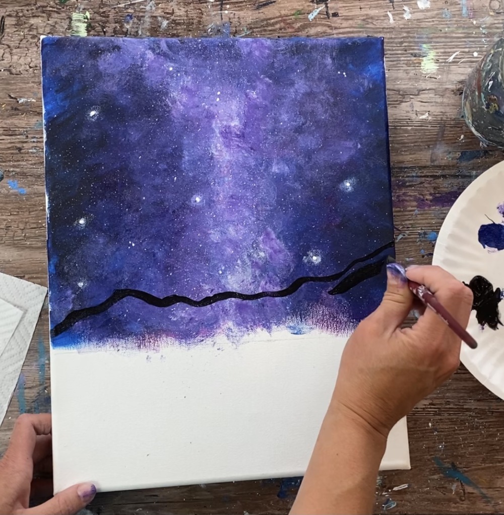 Orca Painting Tutorial - With Galaxy Sky - Step By Step