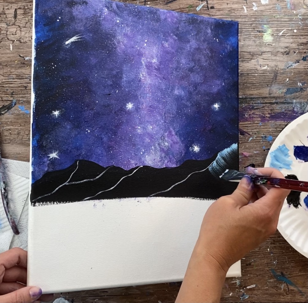 Orca Painting Tutorial - With Galaxy Sky - Step By Step