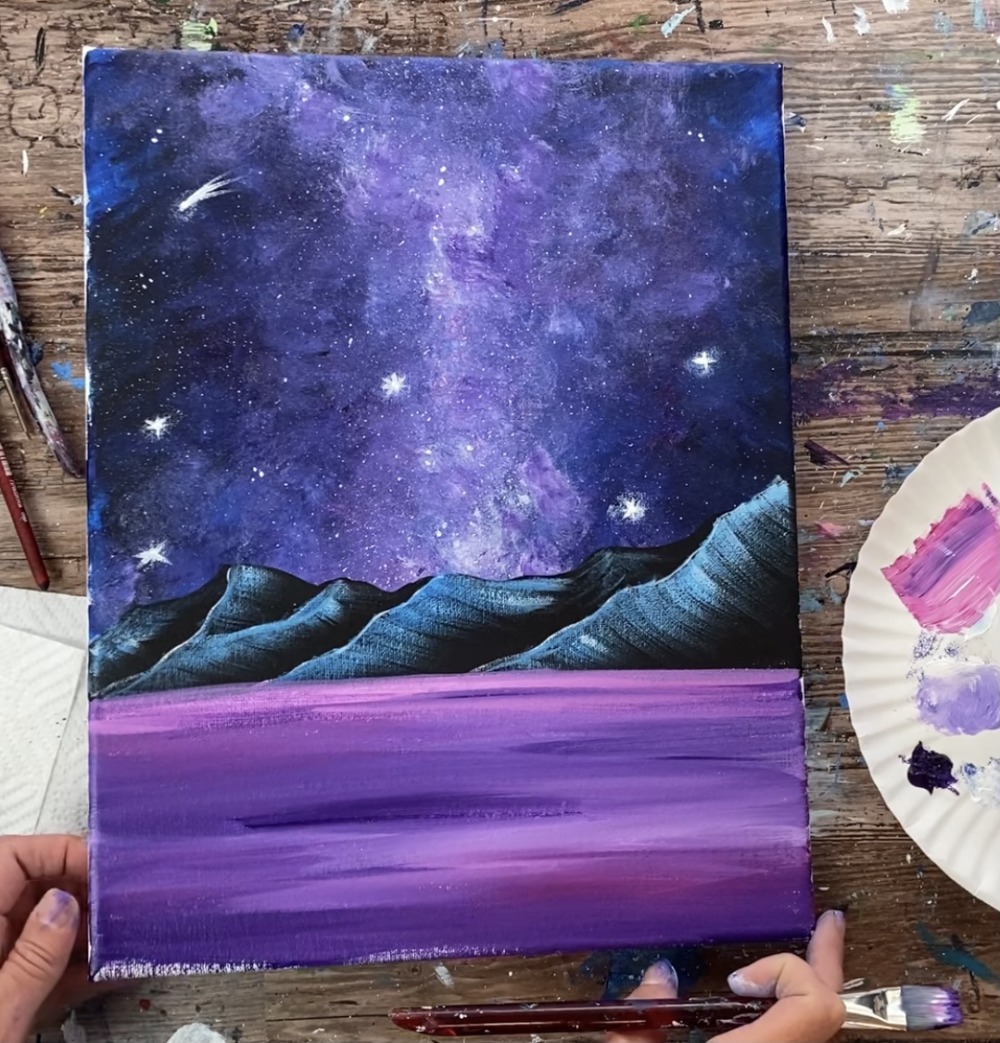 Orca Painting Tutorial - With Galaxy Sky - Step By Step