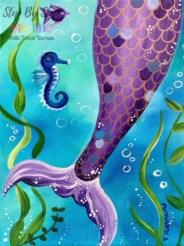 Mermaid Tail Painting - Step By Step Acrylic Tutorial - For Beginners