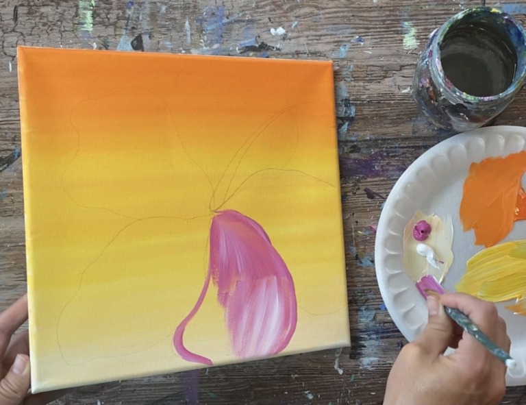 Easy Simply Tropical Hibiscus Painting - Step By Step Acrylic Tutorial