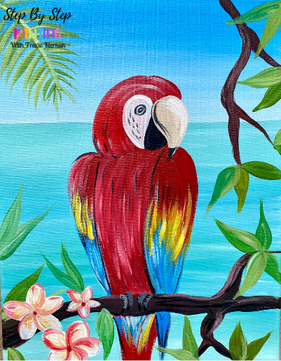 Tropical Macaw Parrot Painting