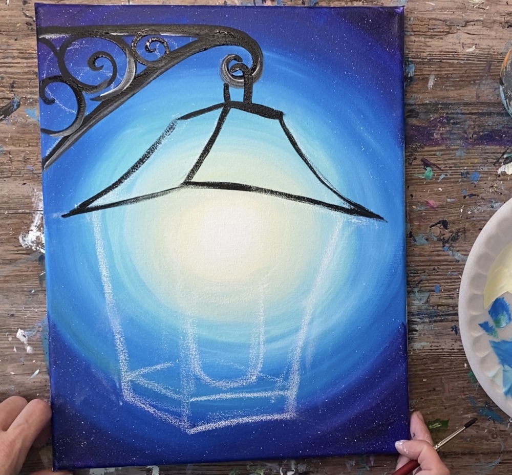 Lantern Painting - Fall Night - Step By Step Acrylic Tutorial Online