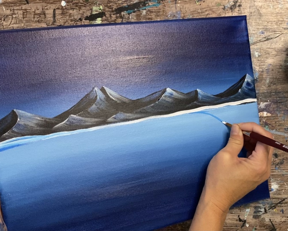 Aurora Lake Acrylic Painting Tutorial - Tracie Kiernan - Step By Step ...