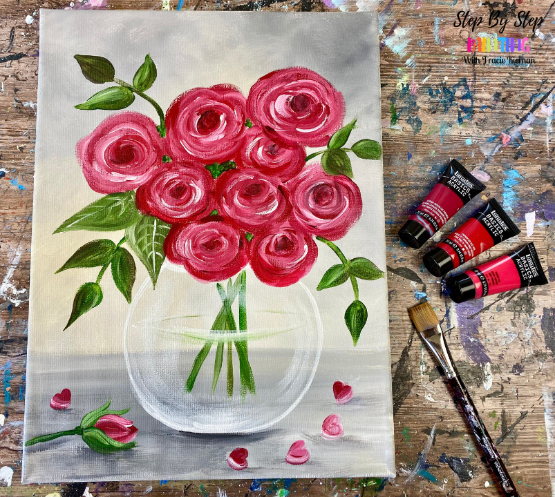 acrylic painting flowers