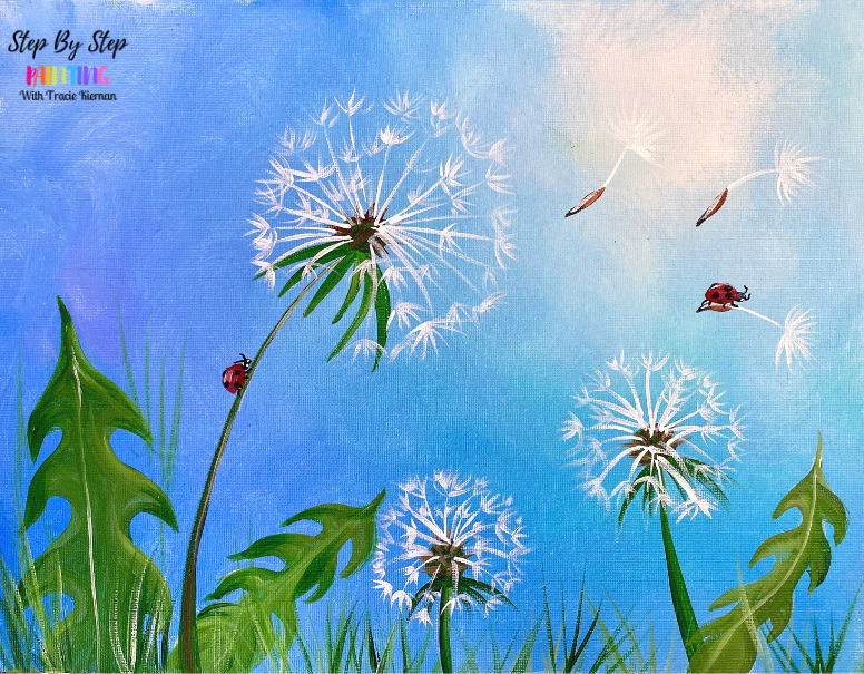 Painting Dandelions Step By Step Acrylic Tutorial