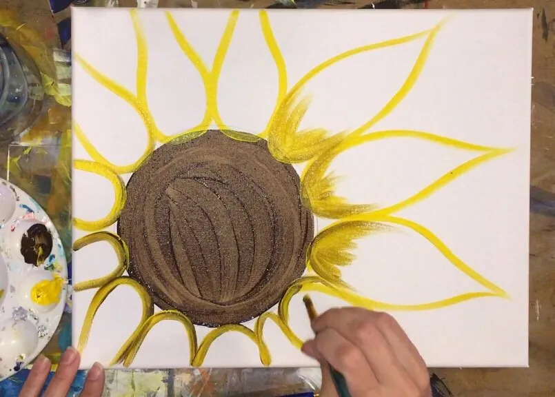 how to paint a sunflower