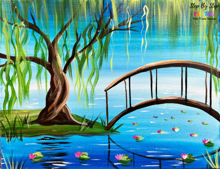 Lilly Pond Bridge Painting Tutorial