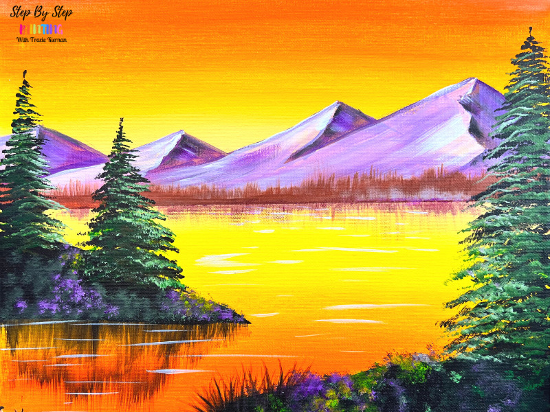 sunset mountains landscape