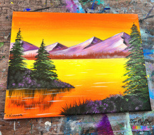 Sunset Sky Mountain Landscape - Acrylic Painting Tutorial - Tracie ...