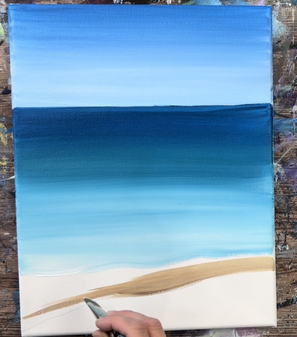 How To Paint A Beach - Acrylic Painting Tutorial