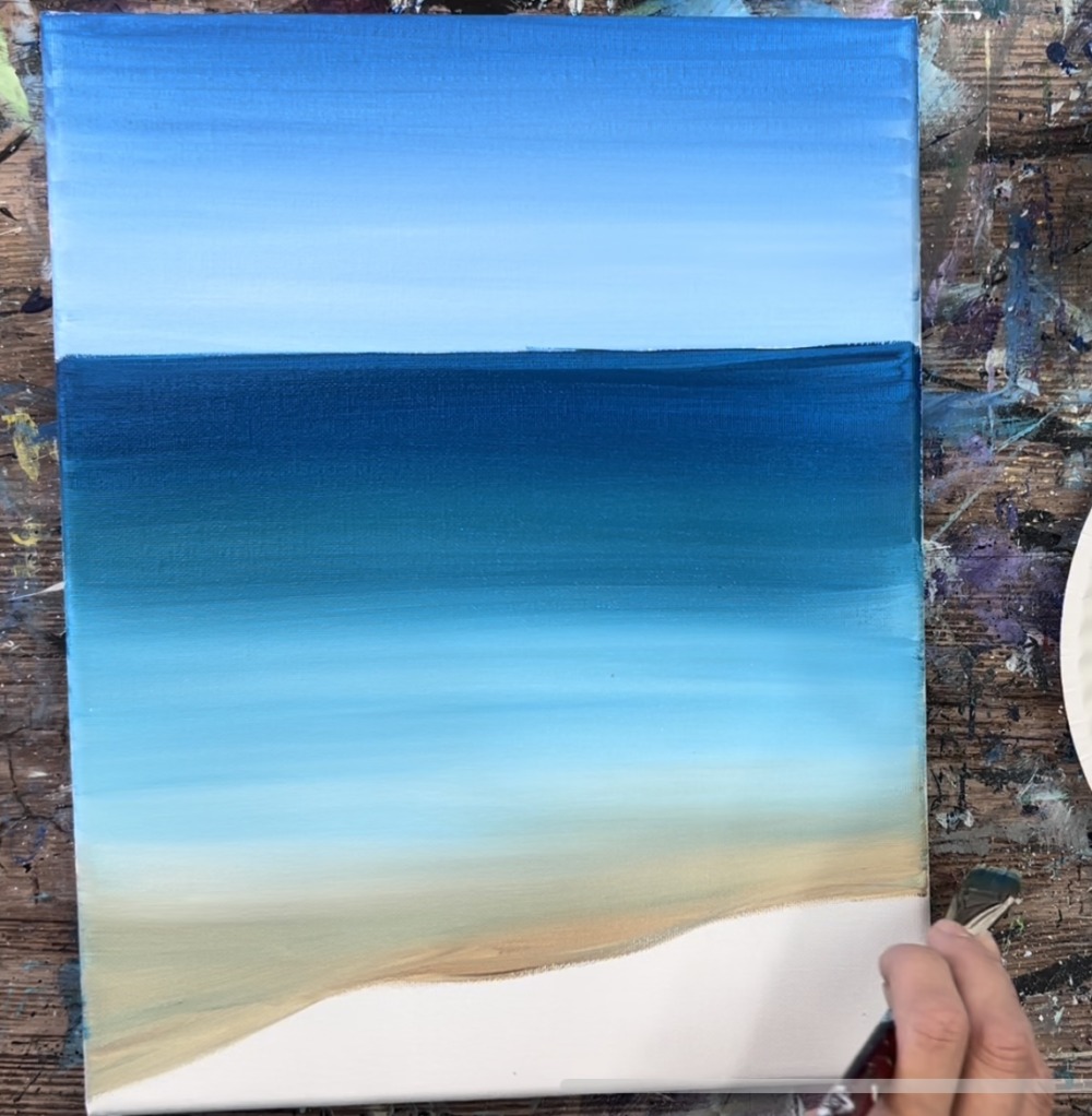 How To Paint A Beach - Acrylic Painting Tutorial