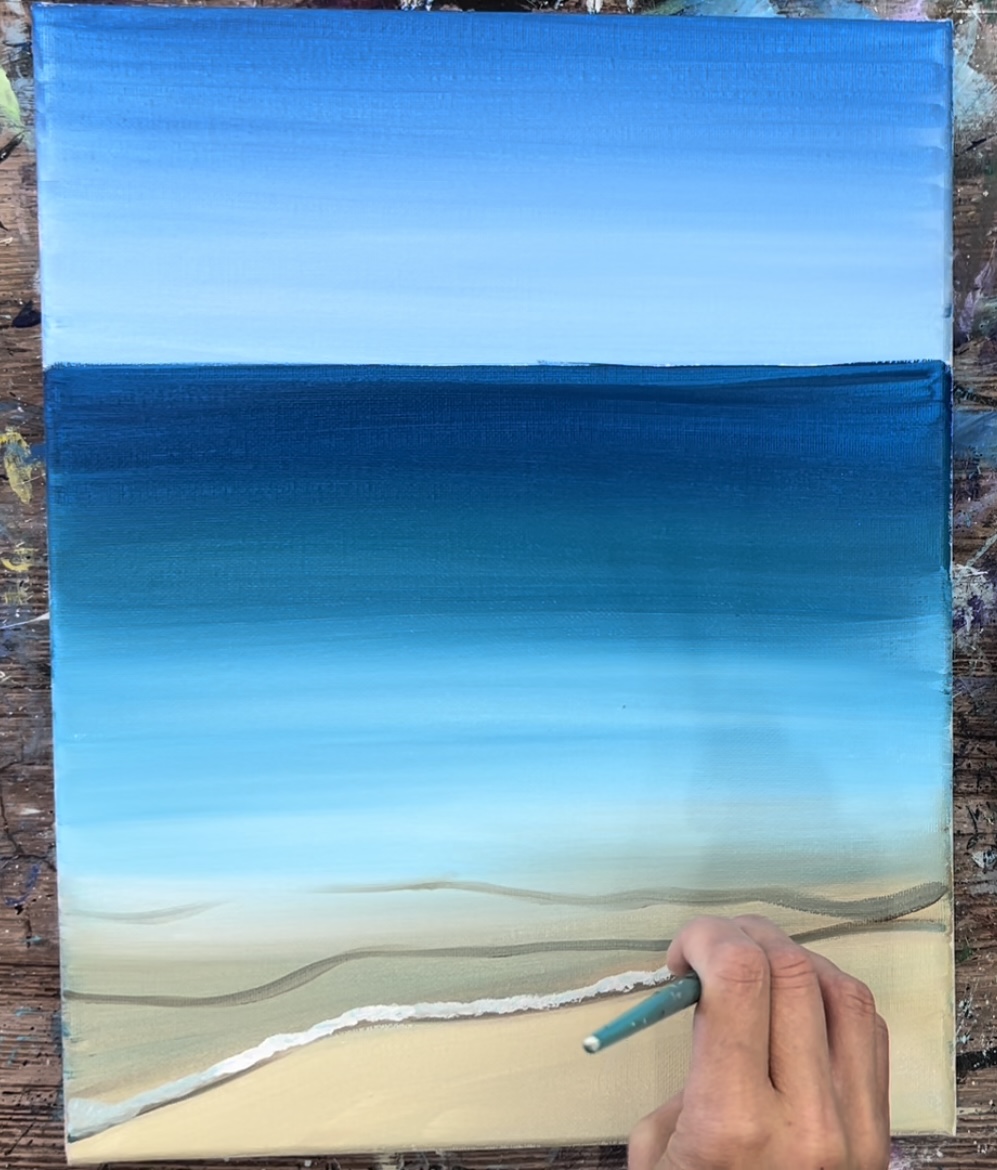 How To Paint A Beach - Acrylic Painting Tutorial