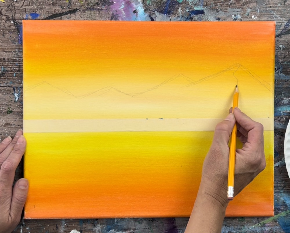 Sunset Sky Mountain Landscape - Acrylic Painting Tutorial - Tracie ...