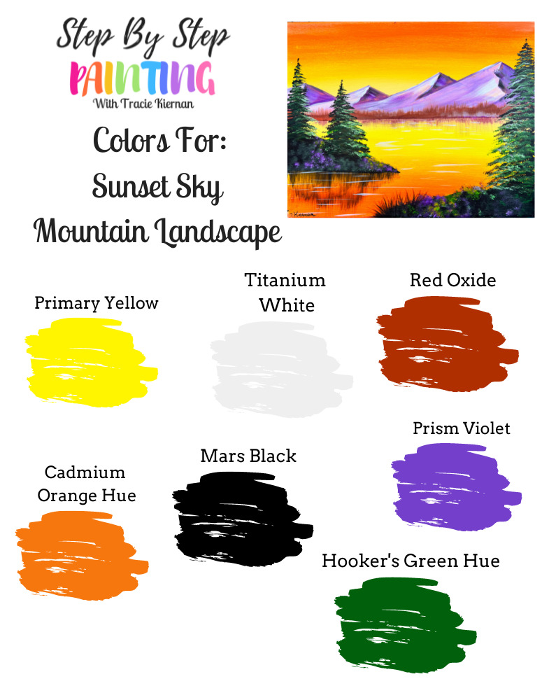 Sunset Sky Mountain Landscape - Acrylic Painting Tutorial - Tracie ...