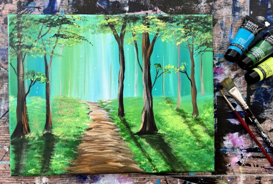 Forest Painting - Acrylic Painting Tutorial For Beginners