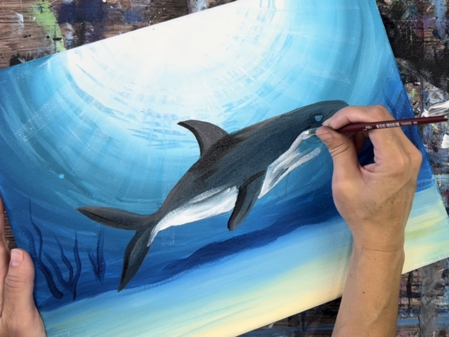 Shark Painting - Step By Step Online Acrylic Tutorial