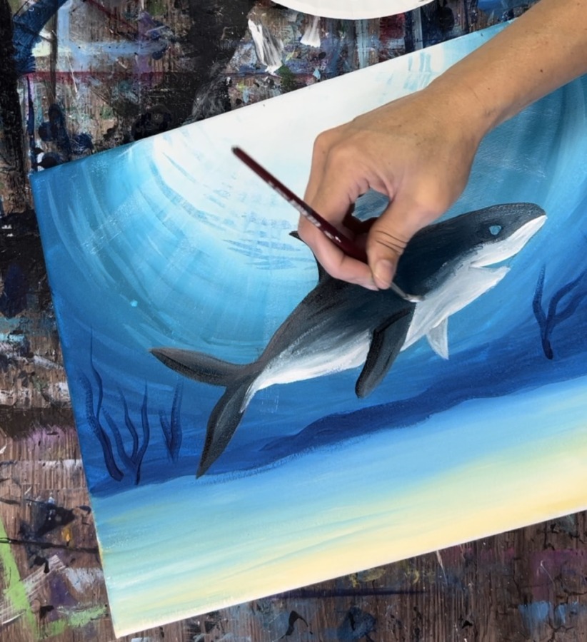 Shark Painting - Step By Step Online Acrylic Tutorial