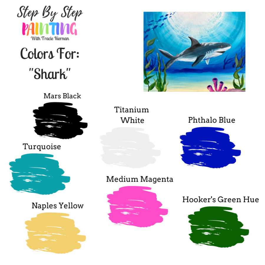 Shark Painting - Step By Step Online Acrylic Tutorial