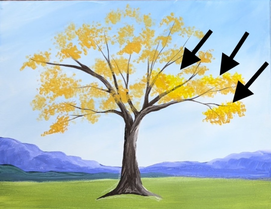 Paint A Fall Tree With Q Tips Acrylic Painting Tutorial Online