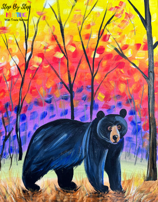 How To Paint Bear Forest Bear Painting Online Tutorial Step By 