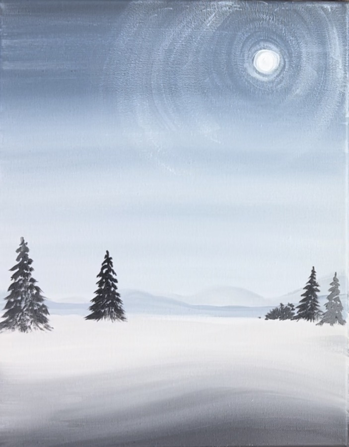 Fox Winter Scene - Acrylic Painting Tutorial - Tracie Kiernan - Step By ...