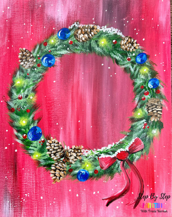 How To Paint A Christmas Wreath