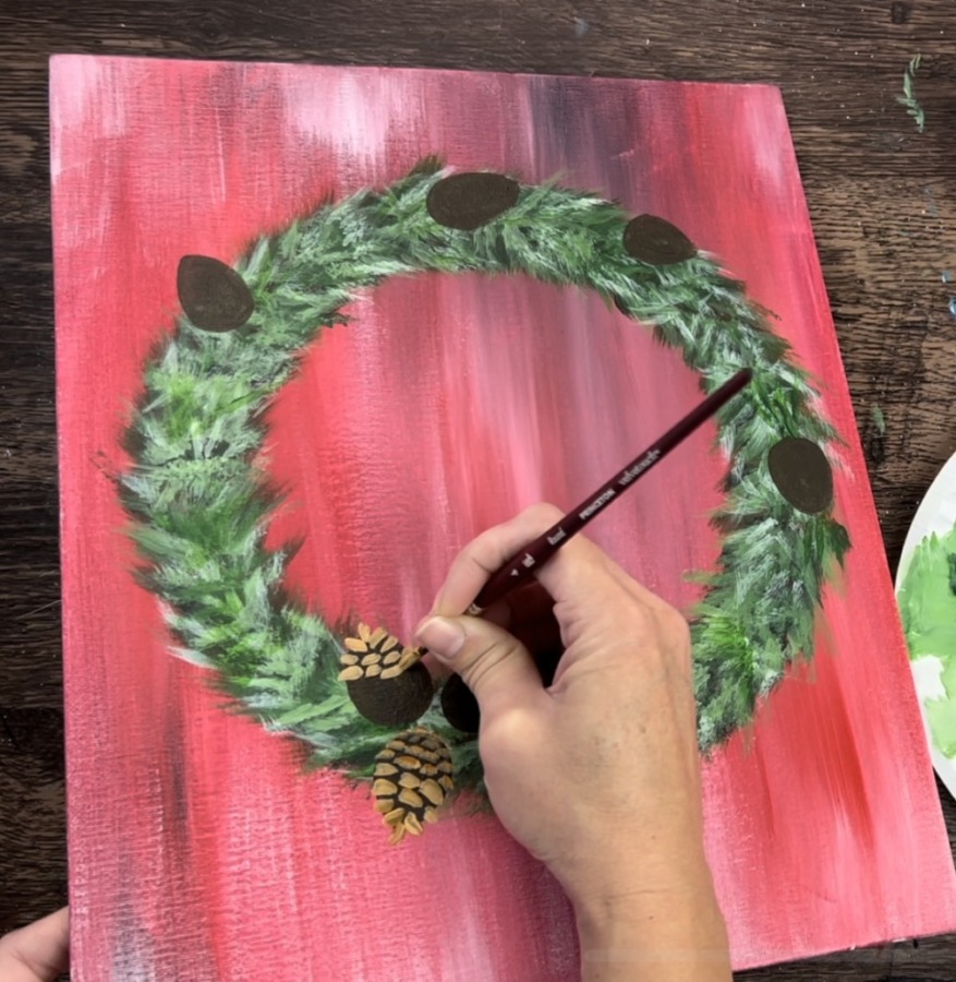 How To Paint A Christmas Wreath - Tracie Kiernan - Step By Step Painting