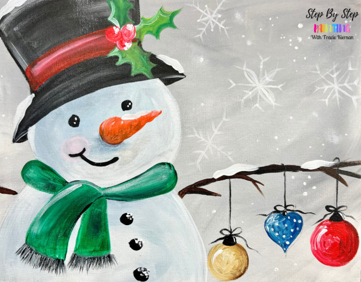 How To Paint a Snowman With Ornaments