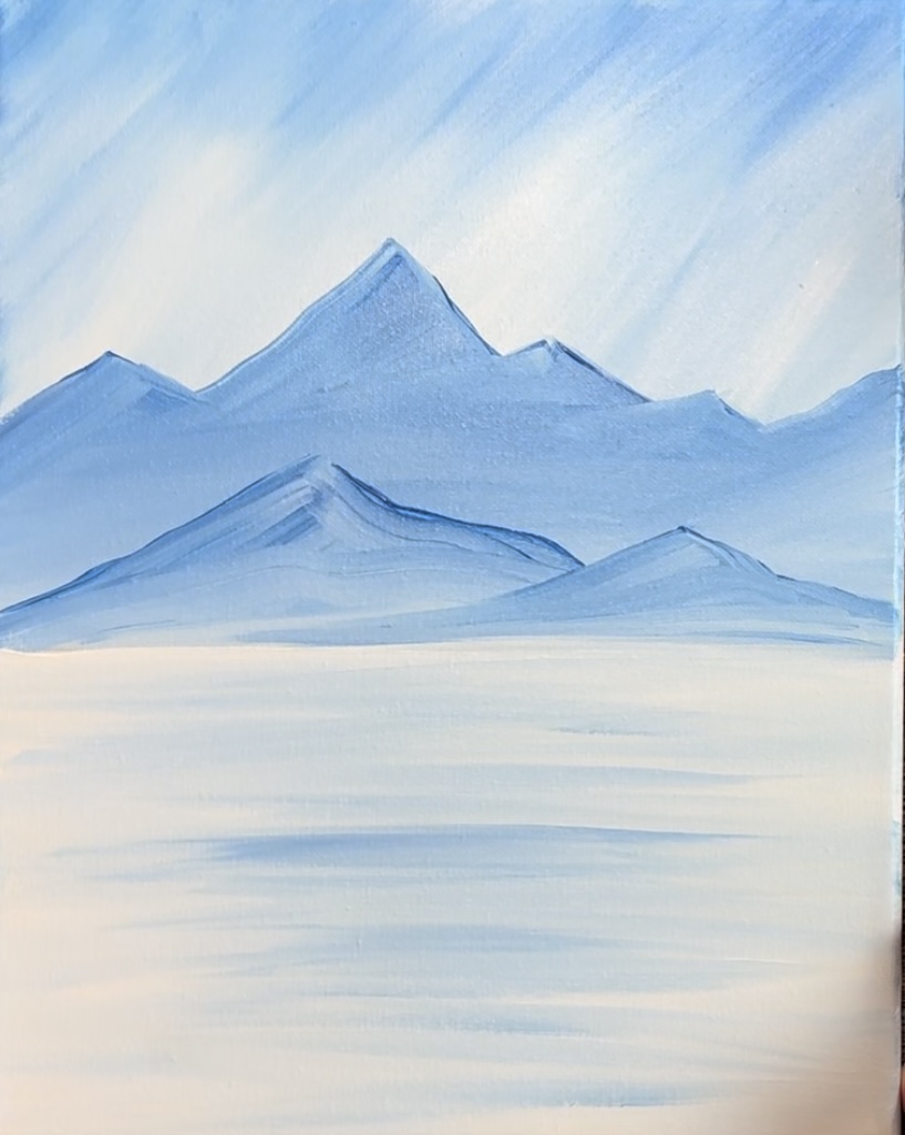 Snowy Mountain Scene - Acrylic Painting Tutorial - Tracie Kiernan ...