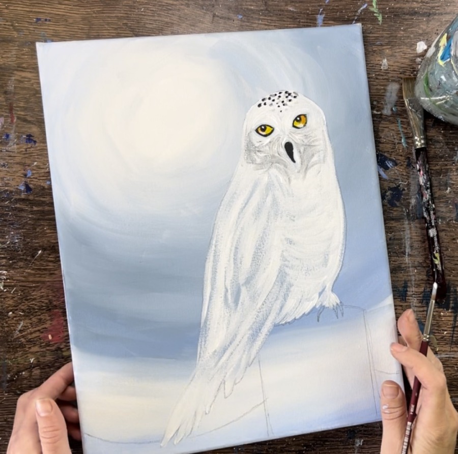 Owl Painting Acrylic Online Tutorial