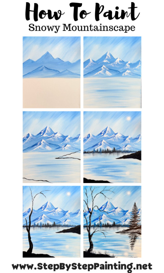 Snowy Mountain Scene - Acrylic Painting Tutorial - Tracie Kiernan ...