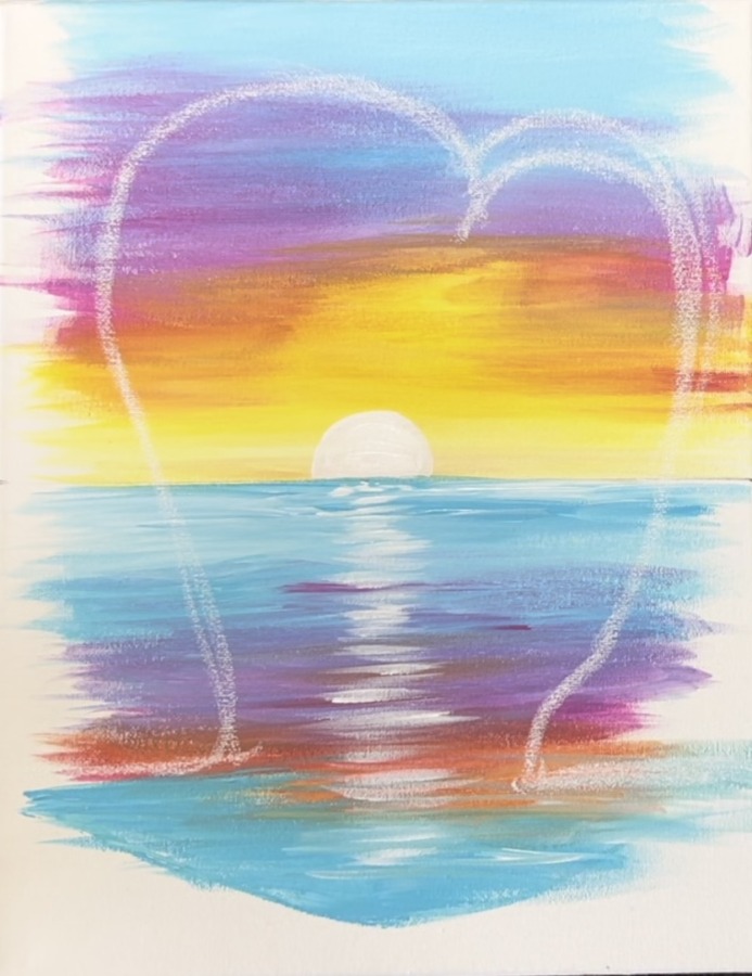 Sunset Ocean Dolphin Painting - Online Acrylic Tutorial