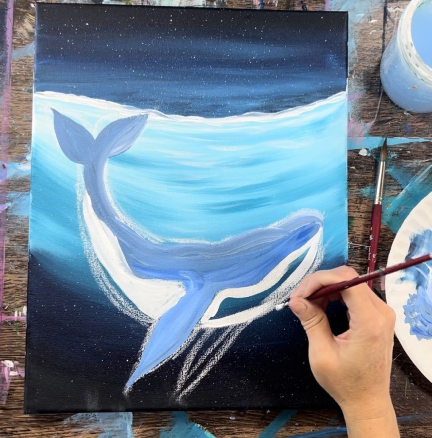 How To Paint A Blue Whale - Step By Step Tutorial - Tracie Kiernan ...