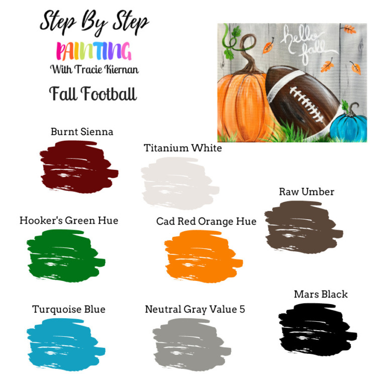 "Fall Football" - Acrylic Painting Tutorial - Tracie Kiernan - Step By ...