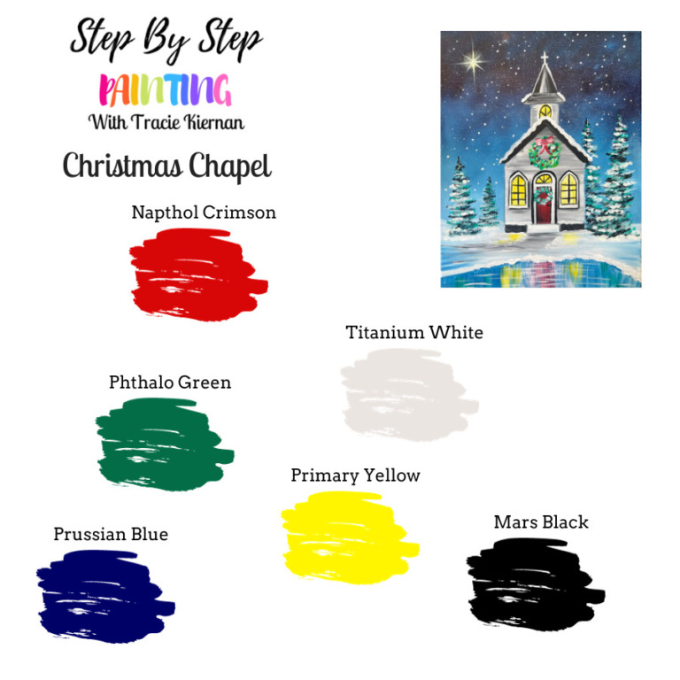 How To Paint A "Christmas Chapel" Acrylic Painting Tutorial Tracie