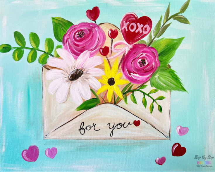 How To Paint Valentine's Day Flowers In Envelope