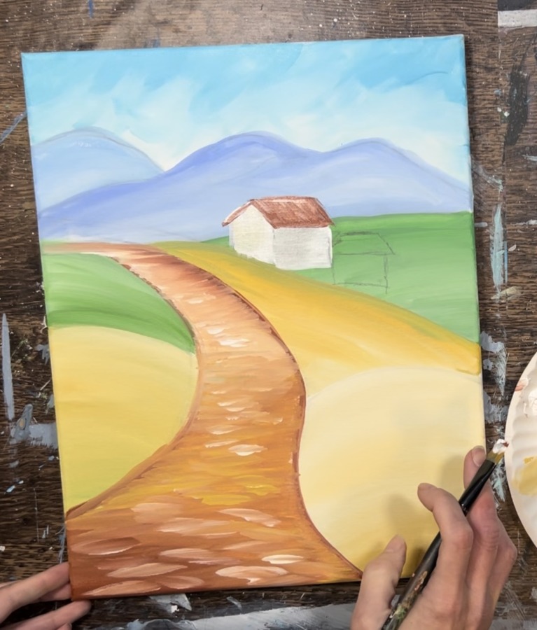How To Paint A "Tuscan Landscape" - Acrylic Painting Tutorial - Tracie ...
