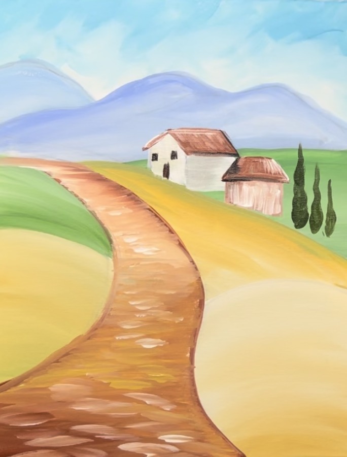 How To Paint A "Tuscan Landscape" - Acrylic Painting Tutorial - Tracie ...