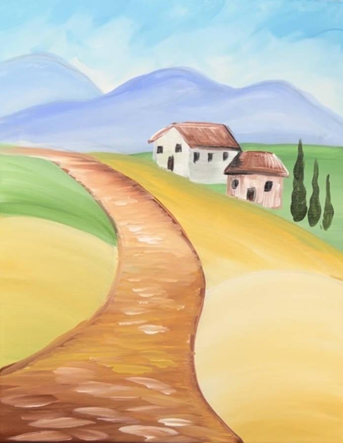 How To Paint A "Tuscan Landscape" - Acrylic Painting Tutorial - Tracie ...