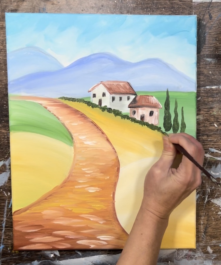 How To Paint A "Tuscan Landscape" - Acrylic Painting Tutorial - Tracie ...