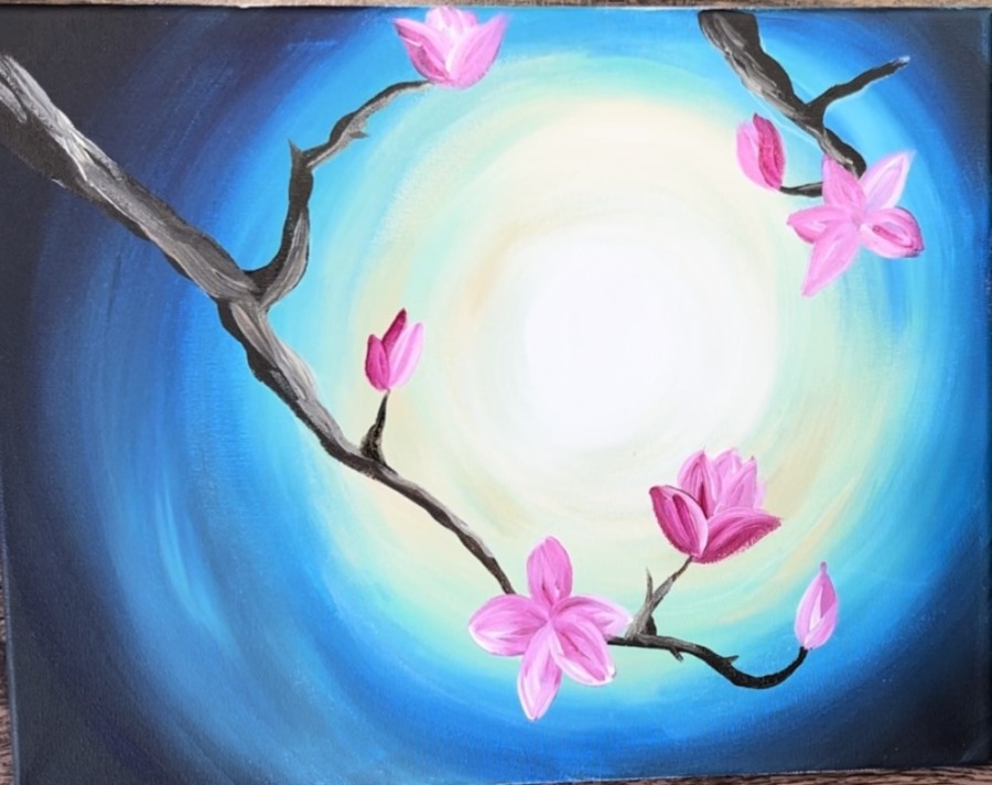 How To Paint "Luna Moth Magnolias" - Acrylic Painting Tutorial - Tracie ...