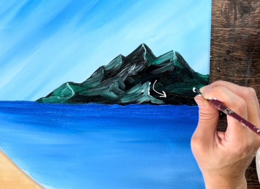 How To Paint A "Tropical Island Beach" Acrylic Tutorial Tracie