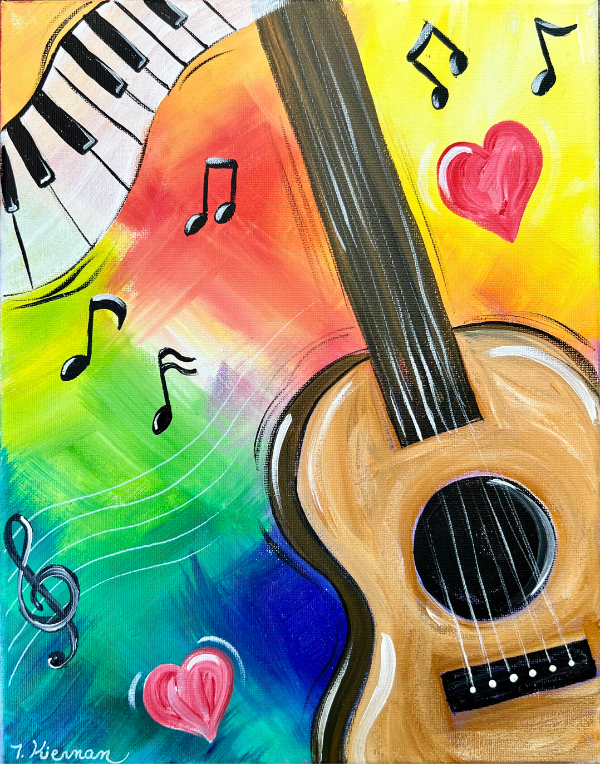 Colorful Music - Acrylic Painting Tutorial 