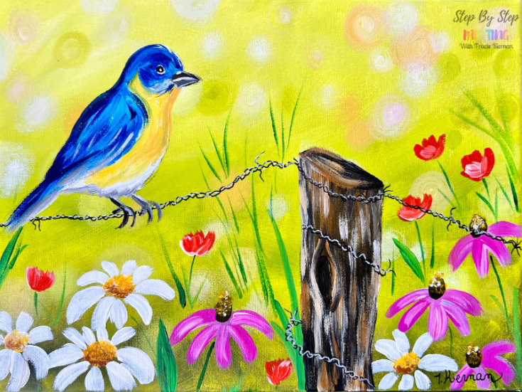 Rustic Bluebird Wildflowers