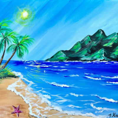 How To Paint A “Tropical Island Beach” – Acrylic Tutorial